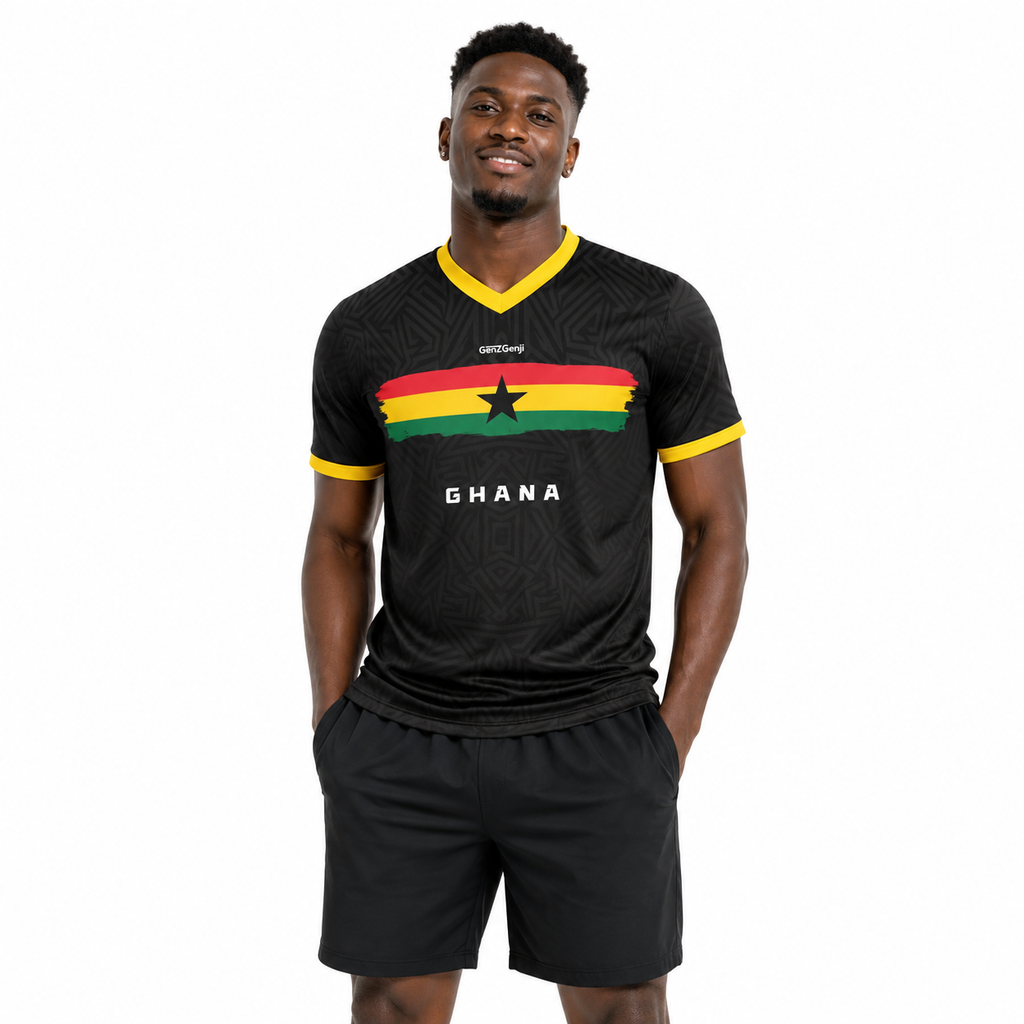 Ghana Football/Soccer Jersey (Away version, Black)  2026